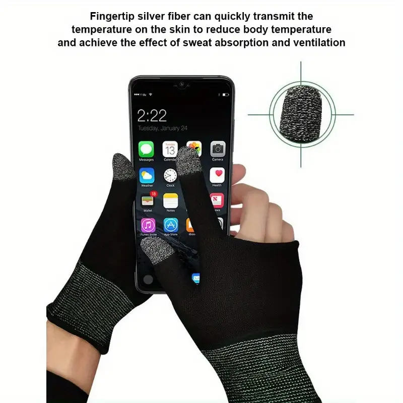  Mobile Game Finger Caps Non-Slip Touch Screen Gloves