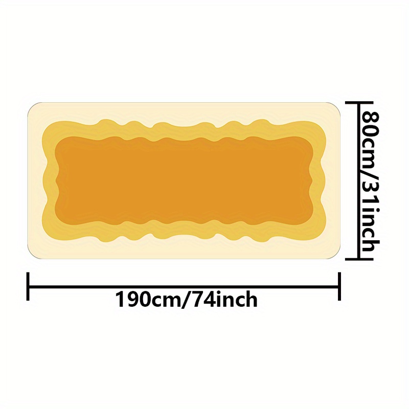 TEMU 1pc, Gradient Comfortable Bedroom Bedside Soft Floor Mat Art Simple Wave Decoration Living Room Carpet Sofa Coffee Table Balcony Plush Rug