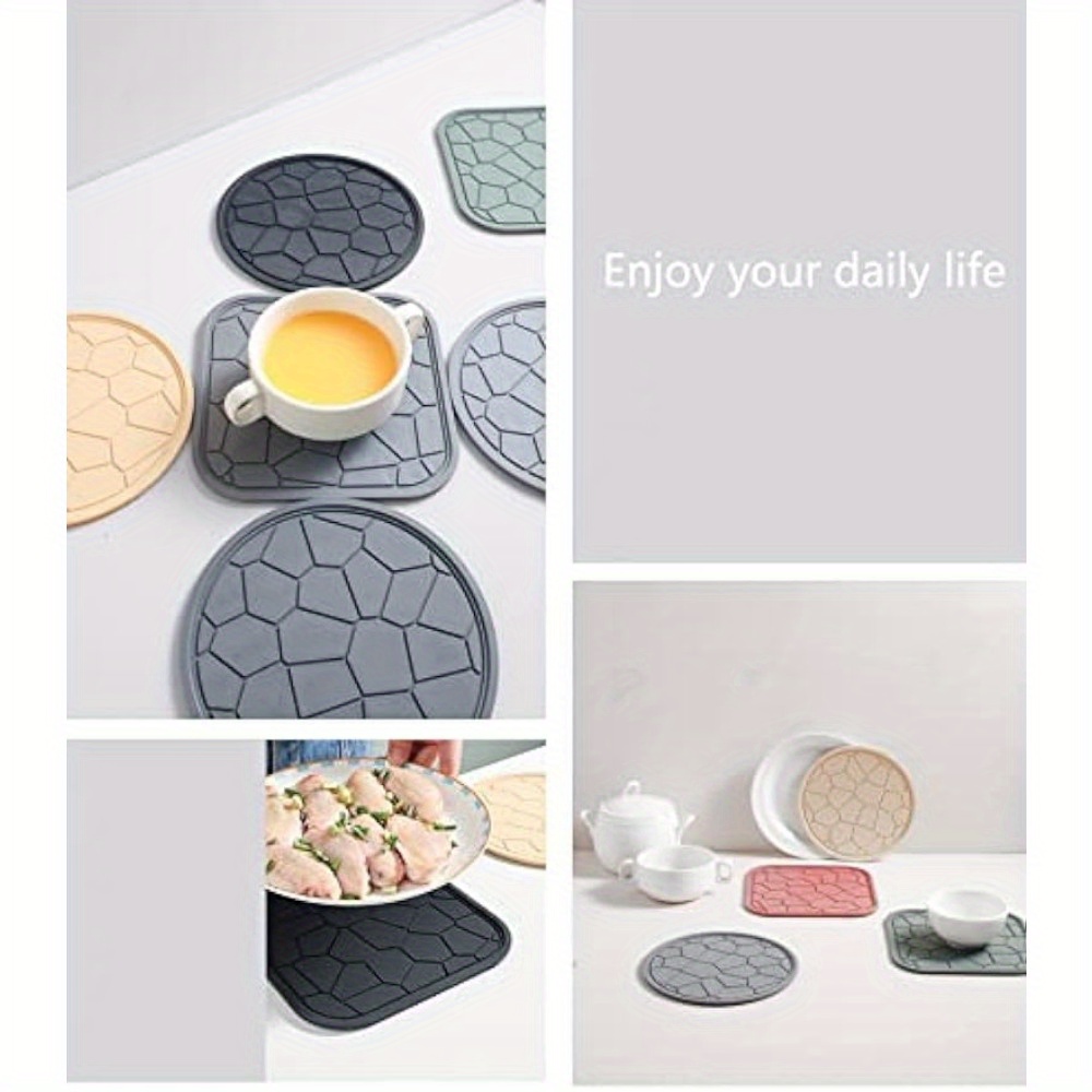 Silicone Dish Drying Mat Multiple Usage Anti-slip Soft Silicone Coaster  With Water Collector Heat-resistant Square Table Placemat Kitchen - Temu