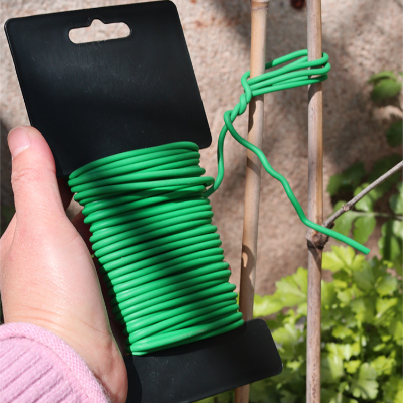 Fil De Fer Jardin Vert 50m - Attaches Plantes Avec Cutter Intégré