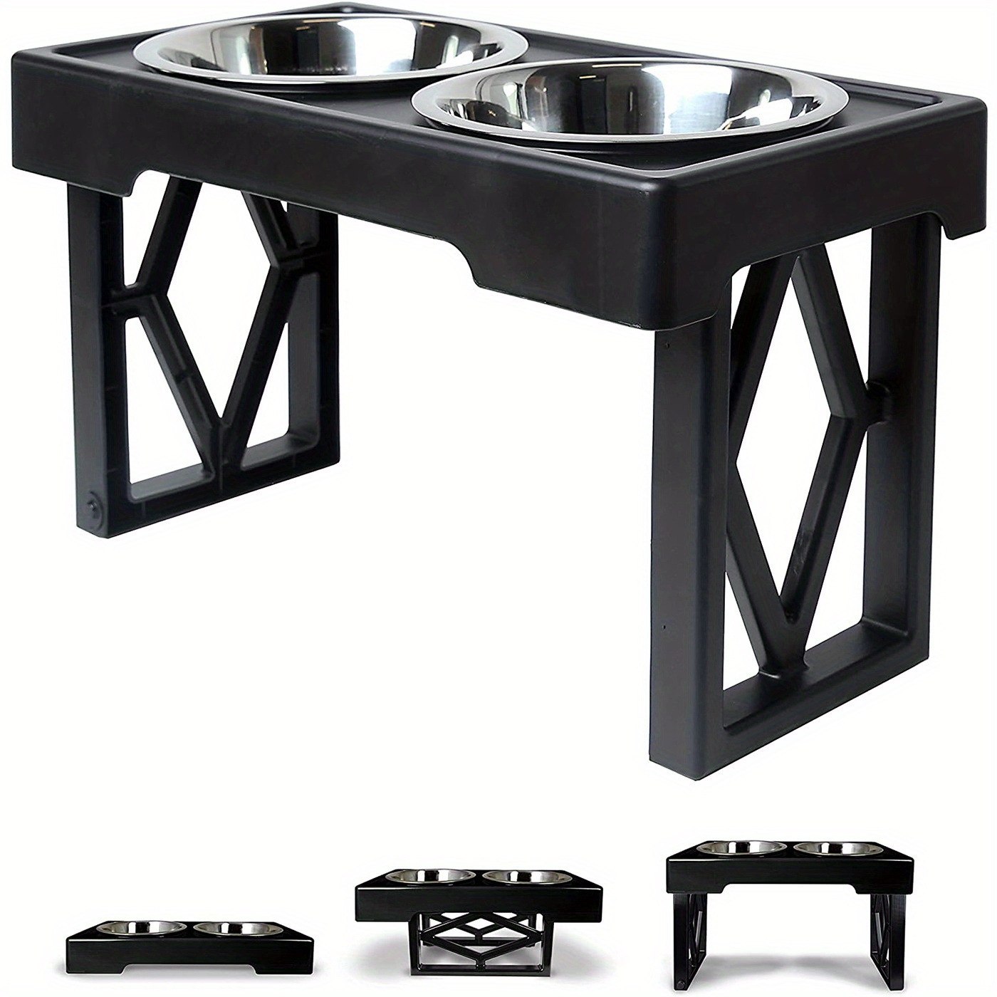 Elevated Slow Feeder Dog Bowls for Large Dogs, 3 Adjustable Heights Raised  Pet B
