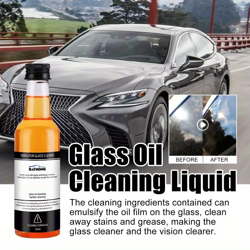 Car Glass Oil Film Remover Cleaner, Windshield Cleaner Oil Film