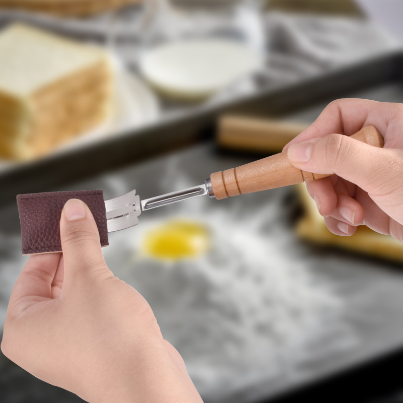 Bread Cutter Lame Wooden Handle Bread Slashing Dough Scoring Knife with  5Pcs Replaceable Blade Bread Making Kitchen Baking Tools