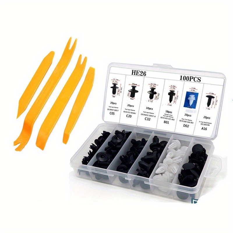780pcs Car Plastic Fastener Clips Set With Box Mixed Auto Body Push  Retainer Pin Rivet Bumper Door Trim Panel Fastener Clip Kit