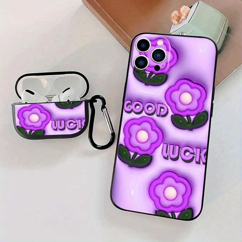 

1pc Case For Airpods 3 & 1pc Case Plasticine Flower Graphic Phone Case For Iphone 15 11 14 13 12 Pro Max