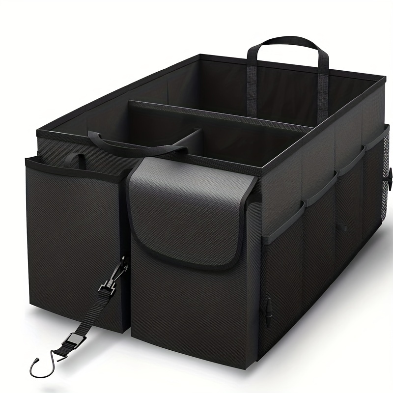1 Stück Aufbewahrungsbox Mit 3 Fächern, Faltbarer Kofferraum-Organizer,  Tragbare Aufbewahrungstasche Mit Griff, Für Kofferraum, Haushalts-Organizer