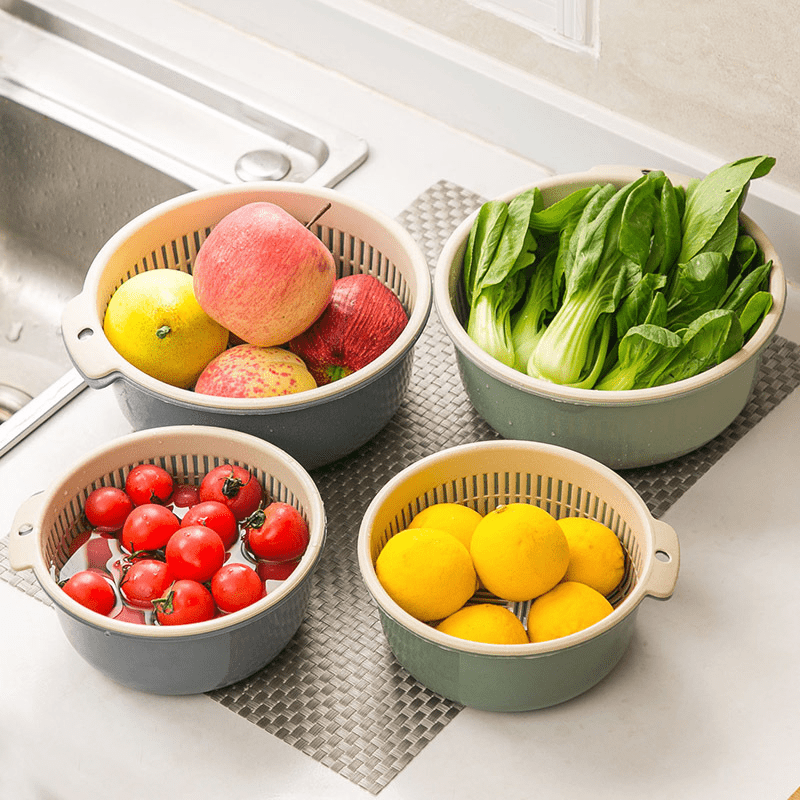 Panier de Vidange D'Évier à Légumes Épaissi à Double Couche, Ménage en  Dortoir, Stockage et