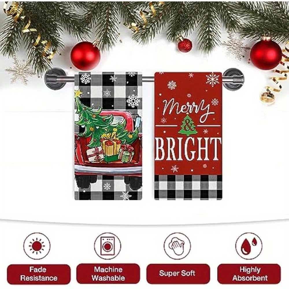 Christmas Hand Towels, Merry Christmas Buffalo Plaid Pattern Scouring Pad,  Christmas Kitchen Decoration, Ultra-fine Fiber Tea Towels, New Home Bathroom  Housewarming Gifts - Temu