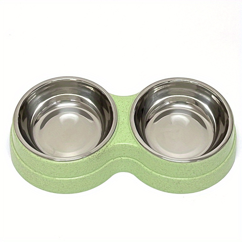 Double Pet Bowls Stainless Steel Pet Drinking Dish Feeder Dog Food