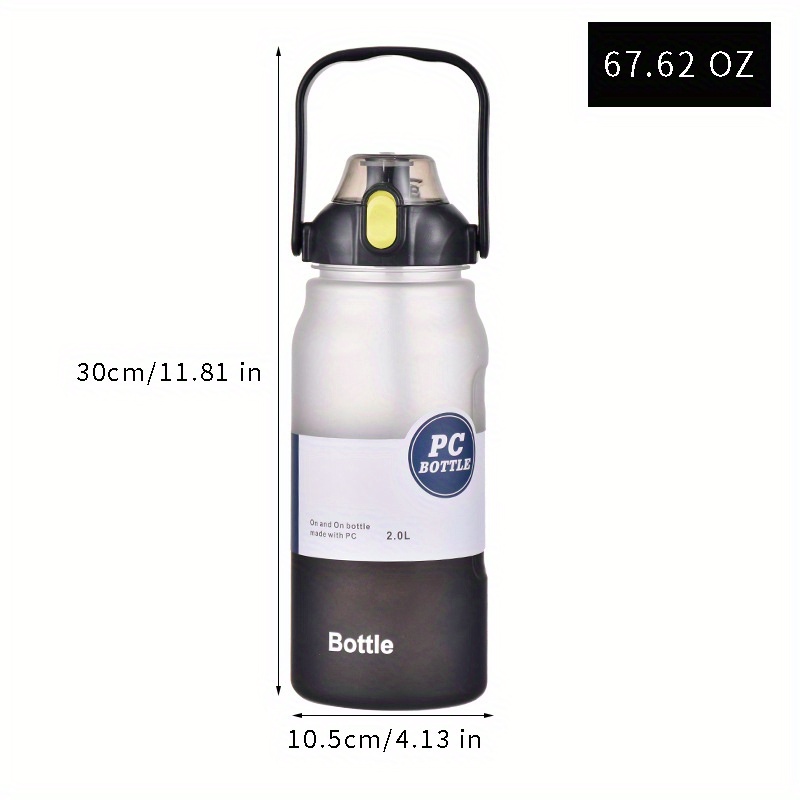 3pcs 67.63 oz/2L Large Capacity green Gradient PC Water Bottle