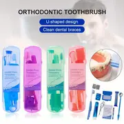 8pcs set orthodontic dental care kit braces toothbrushe dental mirror interdental brush and more with carrying case box details 0