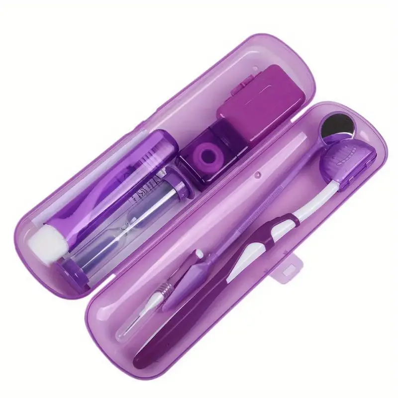8pcs set orthodontic dental care kit braces toothbrushe dental mirror interdental brush and more with carrying case box details 8