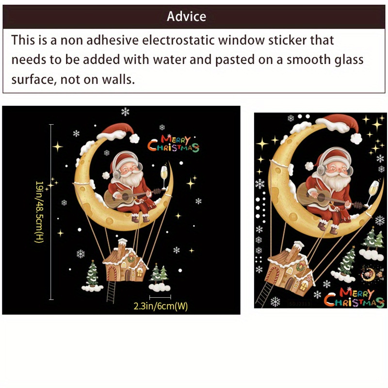 Christmas Stickers Glass Display Windows Christmas Decorations