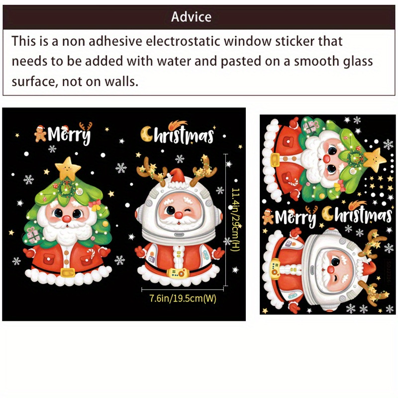 Christmas Stickers Glass Display Windows Christmas Decorations