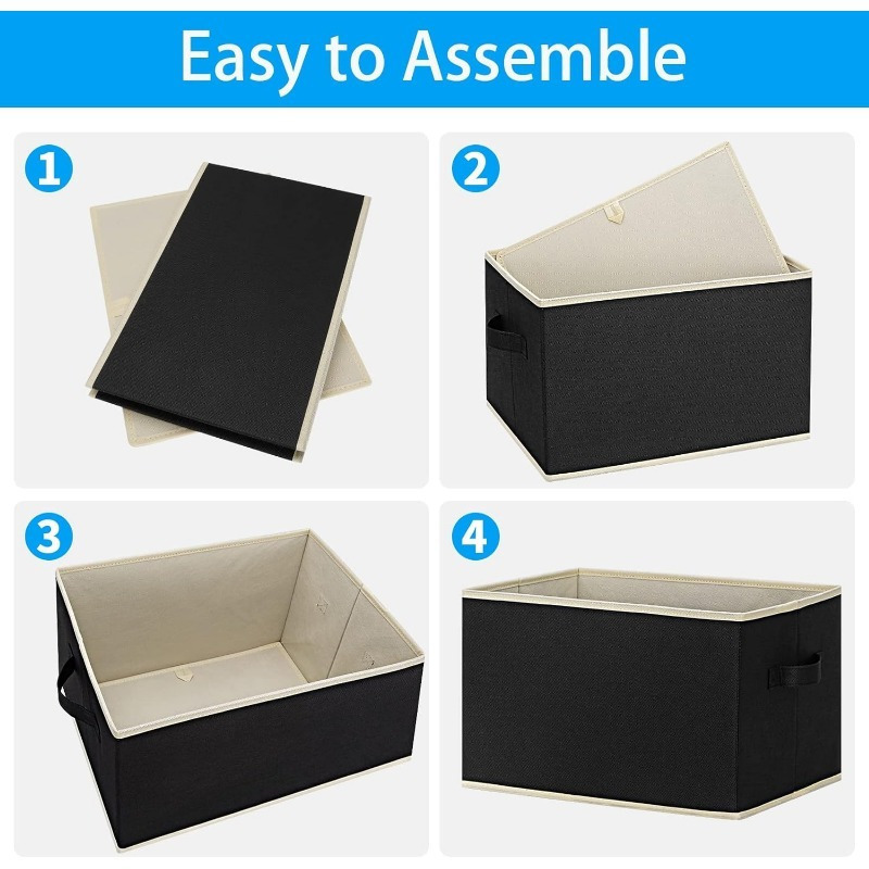 Decorative Fabric Storage Bins With Handles Large Linen - Temu