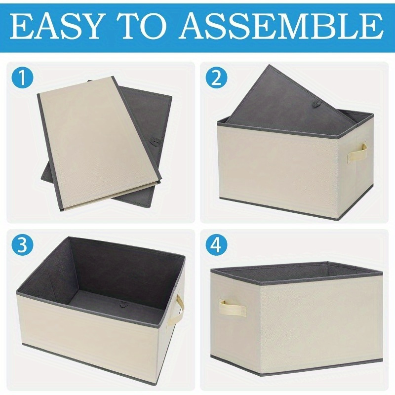 Decorative Fabric Storage Bins With Handles Large Linen - Temu