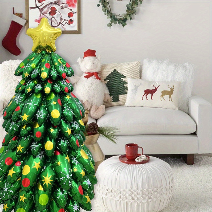 1set-9pcs Christmas Tree Stackable Aluminum Foil Balloons