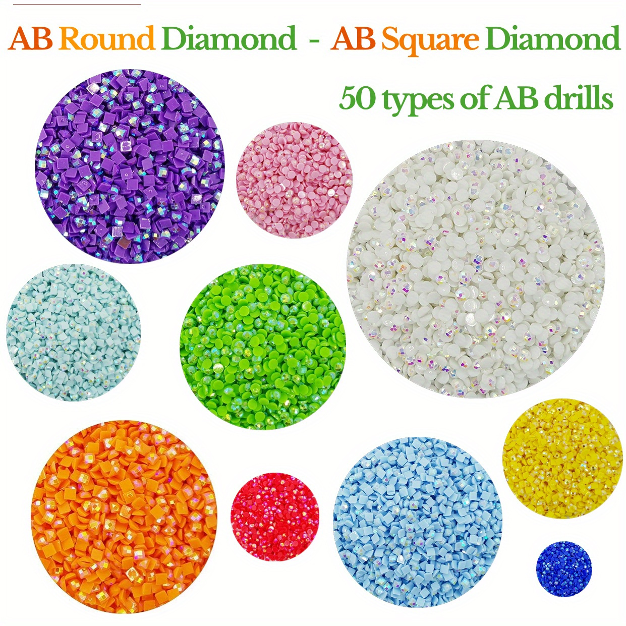 4000PCS Glitter Beads for Diamond Painting, Diamond Painting Beads, Diamond  Painting Accessories, 20 Colors Round Diamond Painting Drills Flatback