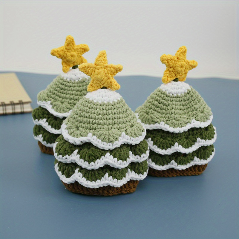 1pc, New Christmas Gift Sweet Christmas Tree Hand-woven Key Bag New Woolen Hook Loom Key Protector Handmade Key Hanging