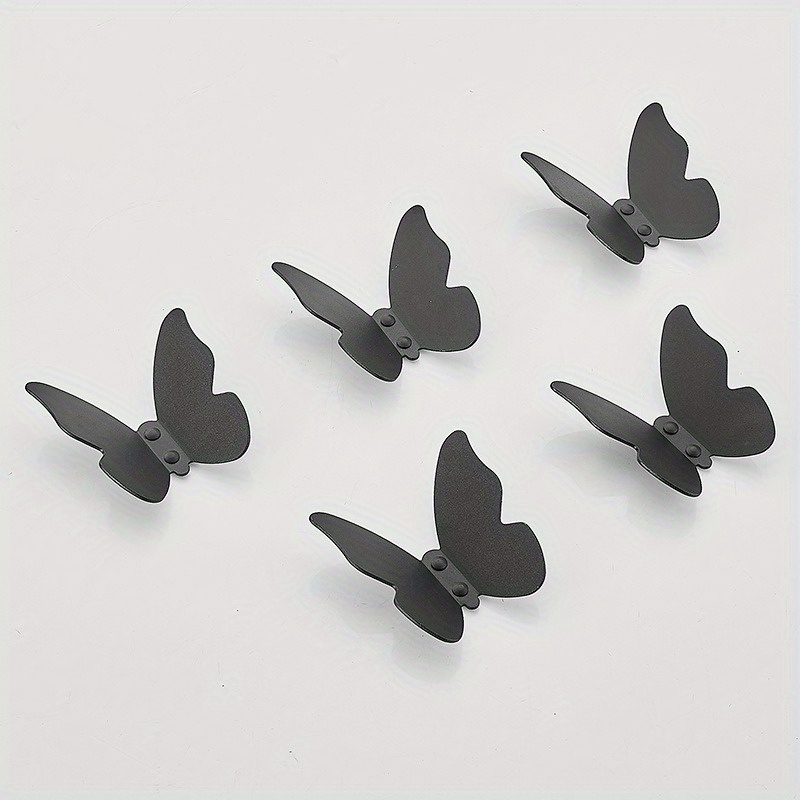 Butterfly Decorative Coat Hooks Gold/ Black/ Silver Acrylic Bathroom Robe  Hook Luxury Shower Wall Hooks