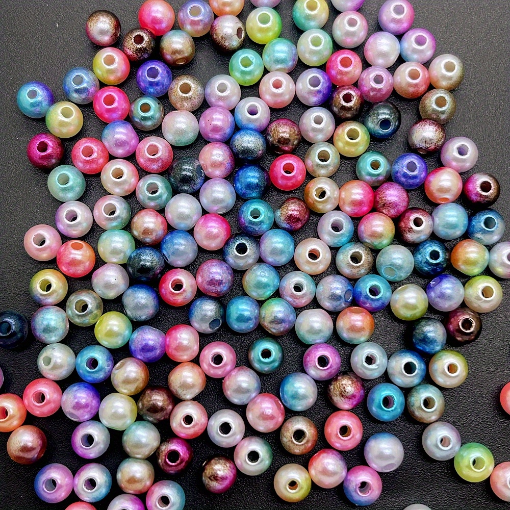 About Gradient Color Faux Pearls Loose Beads For Jewelry - Temu