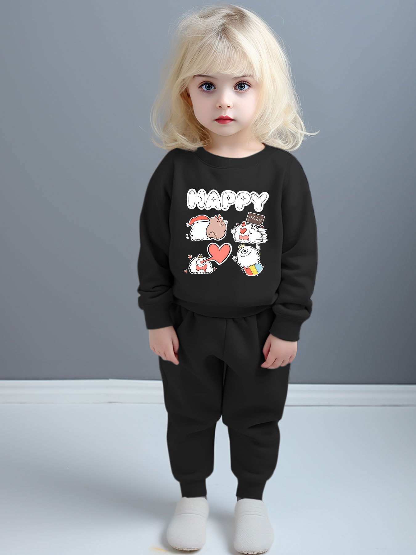 Elsa Cartoon Suit Children Fashion Sweatshirt 2Pcs Set Kid Girl