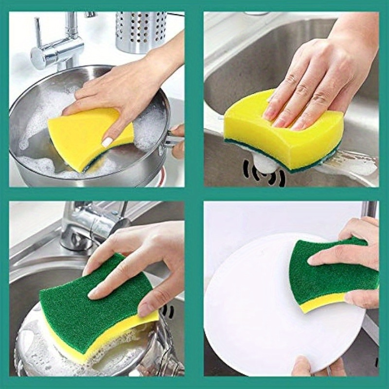 10Pcs Cleaning Plastic Nylon Scrubber Kitchen Dish Pan Washing Sponge  scrubbers
