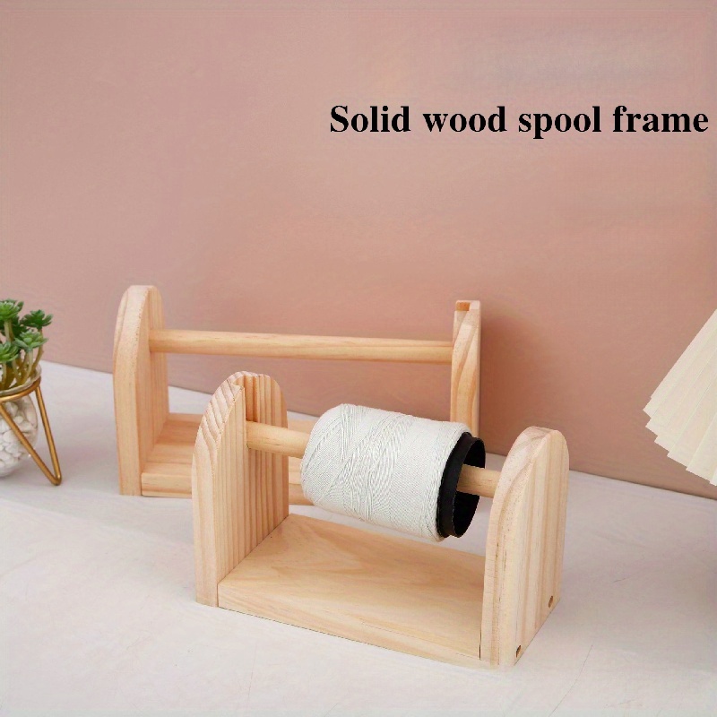Wooden Yarn Holder Durable Roll Paper Towel Holder Easy to Use Rotating for