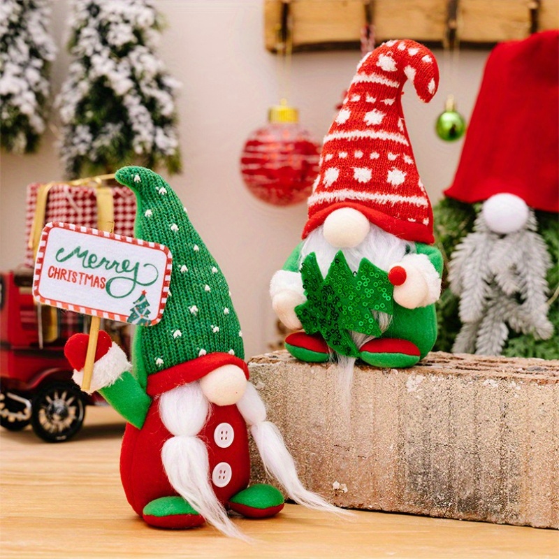 Christmas gift gnome decor, Merry christmas Green gnome ,Christmas