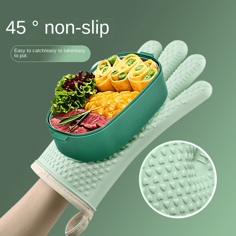 Non slip Oven Gloves Thickened Silicone Baking Gloves For - Temu