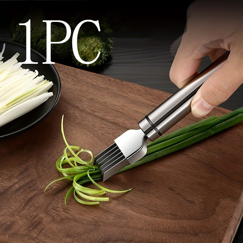 1pc, Scallion Slicer, Onion Slicer, Green Onion Shredder, Stainless Steel  Scallion Cutter, Creative Vegetable Slicer, Kitchen Stuff, Kitchen Gadgets