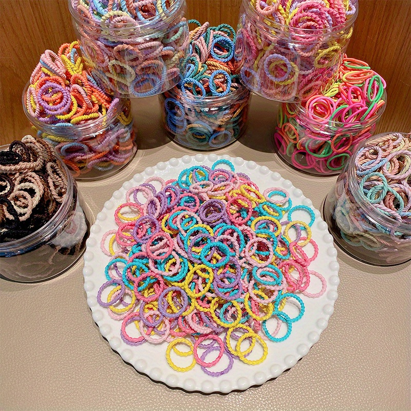 Multi Candy Color Baby Girl's Kids Hair Holder Hair Ties Elastic Rubber  Bands, 1000pcs Small circle Multicolor 1000pcs 