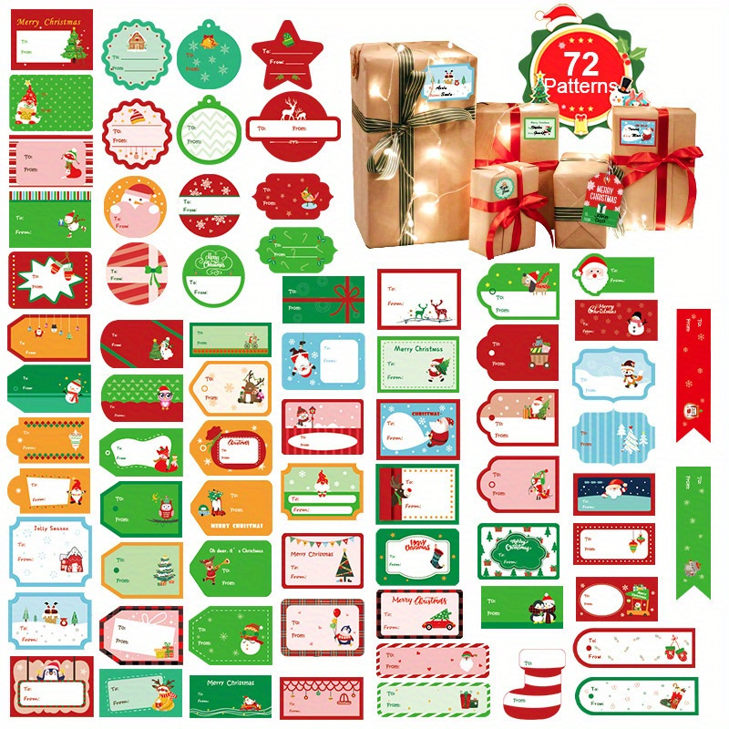 24 Sheets Xmas Sealing Stickers Adhesive Stickers Writable Labels for  Packaging