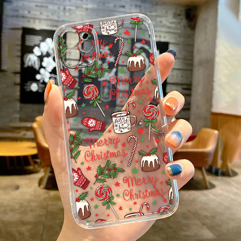 Graphic Print Phone Case for Iphone 16 Pro Featuring Christmas Candy,  Compatible with Iphone Models 15, 14, 13, 12, 11, XS, XR, X, 7, Mini,  Plus,