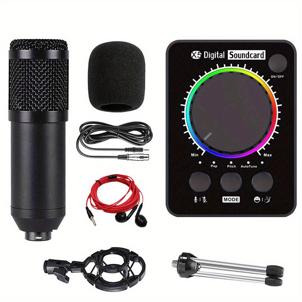 Microphone à Condensateur Kit BM-800 Micro Studio Bras pour  PC,Gamer,ur