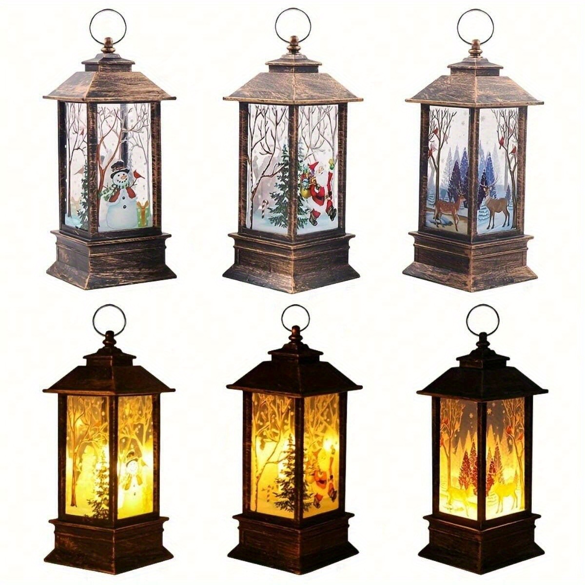 Christmas Decoration Lanterns, Santa Claus, Snowman Lantern Lights,  Decorative Lights For Indoor Outdoor, Dry Battery Powered - Temu