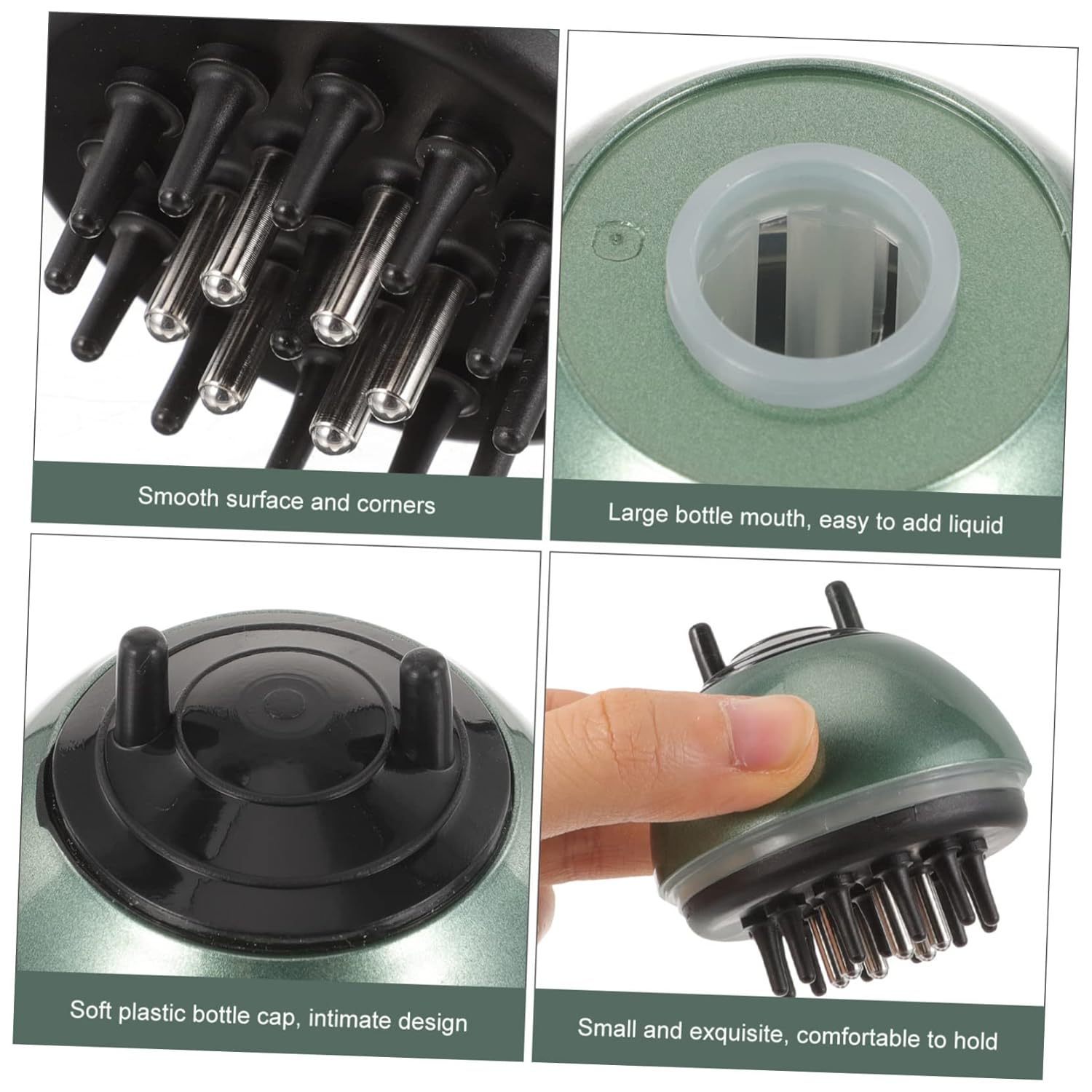 Hair Teasing Brush Shampoo Dispenser Scalp Scrubber Root Comb Applicator