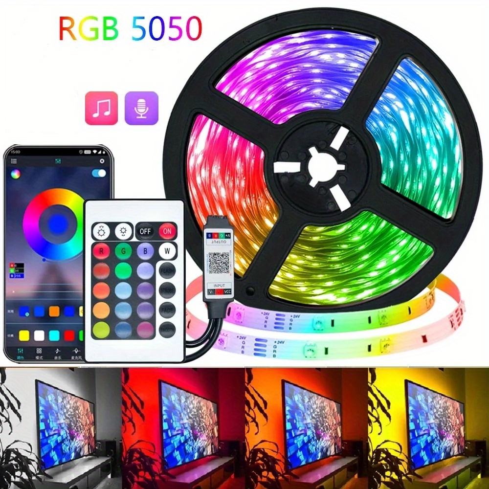 1m/ /5m/10m Luces Tira Led Usb Rgb 5050 24led/m Luces Tira - Temu