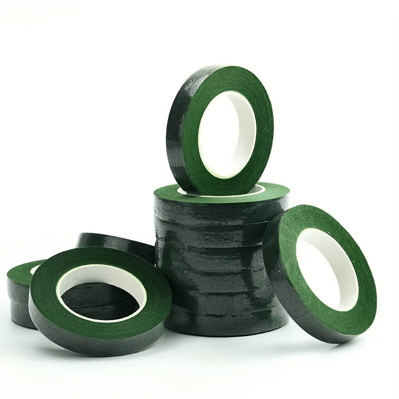 

12 Rolls 1/2 Inches Floral Tape Bouquet Wrap Flower Bands, Green Flower Bands For Flower Arrangement Craft Projects, For Bouquet Stems And Flower Making Craft Projects, Corsages, Wedding Bouquets