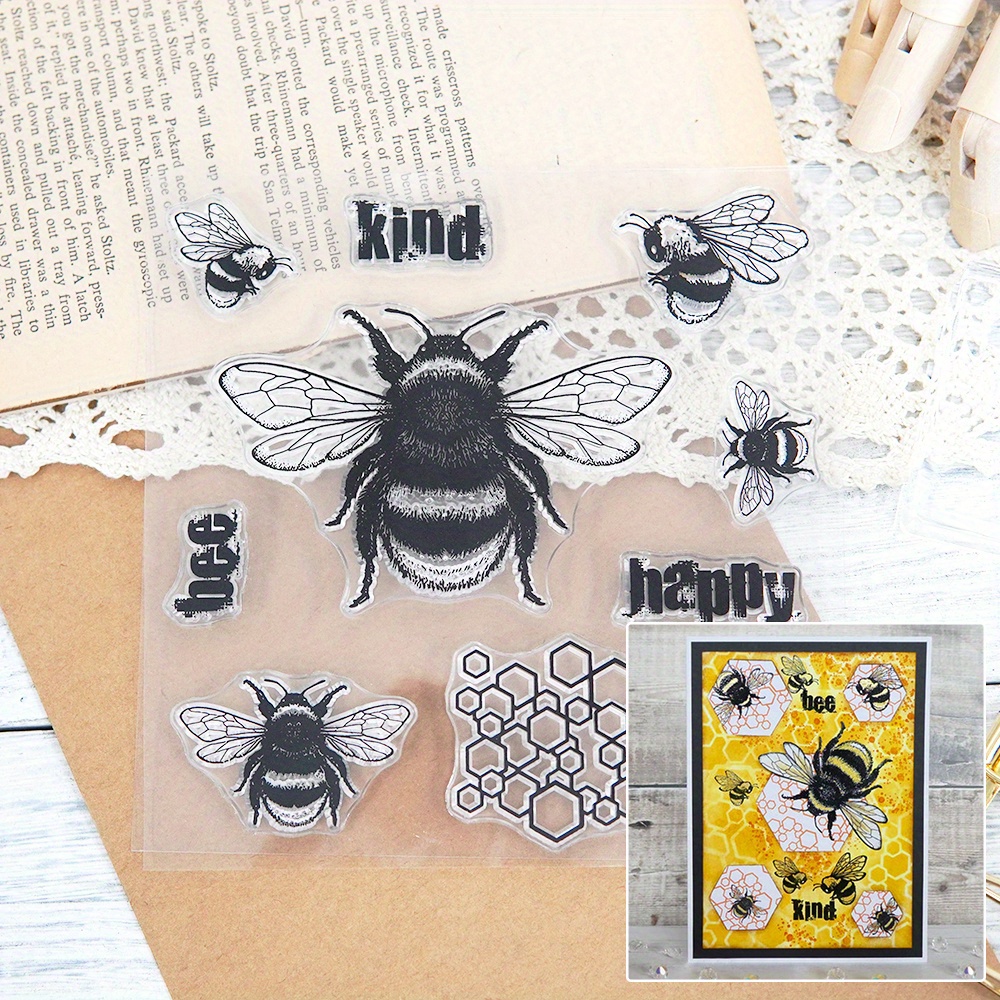 Cute Animal Little Bee Wooden Rubber Stamp Diy Scrapbooking - Temu