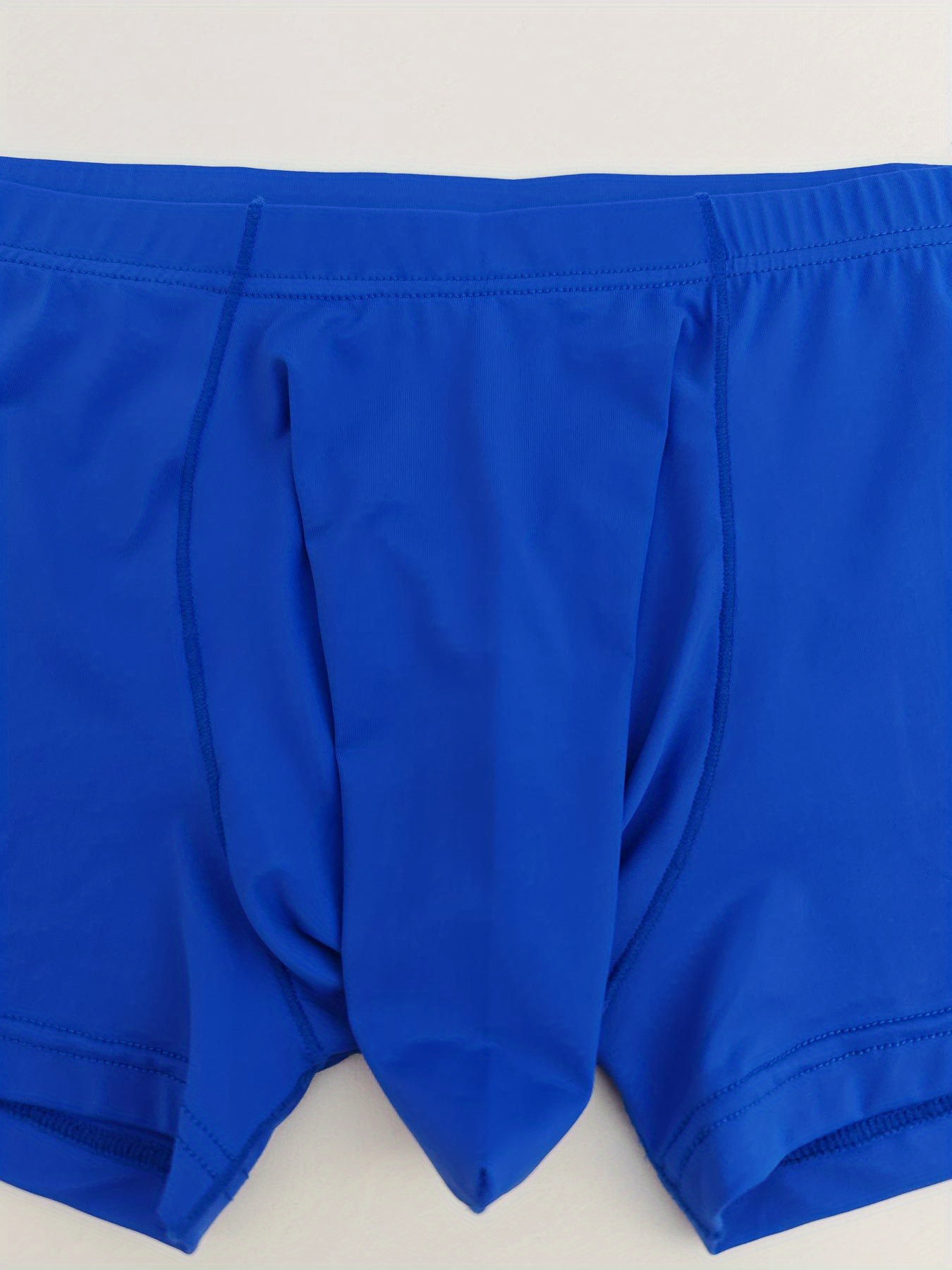 MIZOK Men's Breathable Mesh Underwear Sexy Boxer Briefs Trunks Royal Blue  M-2Pc