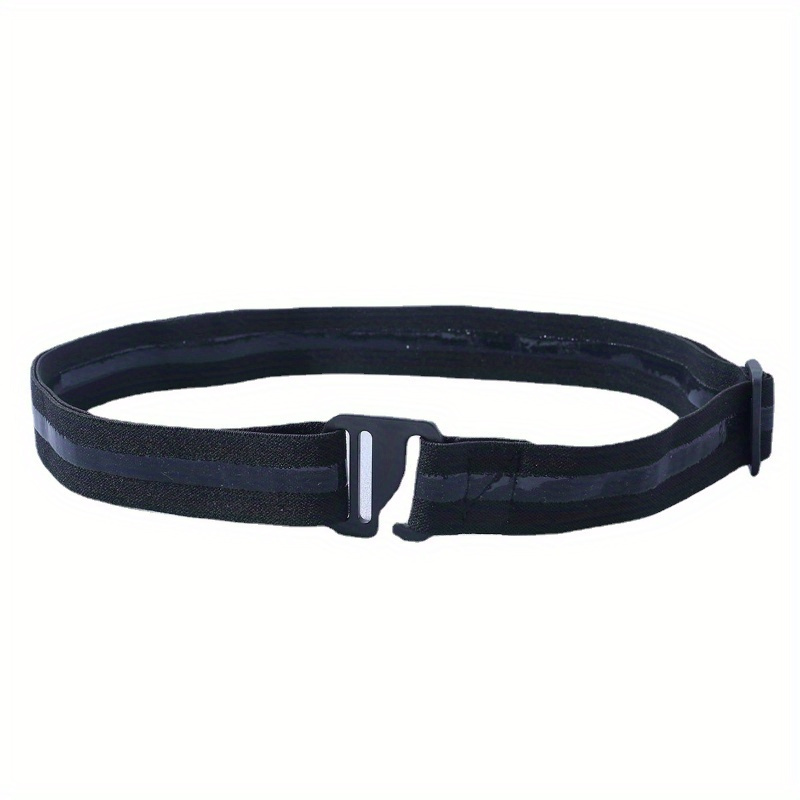 1pc Black Elastic Non-marking Stretch Belt With Hole-free And Stylish With Jeans