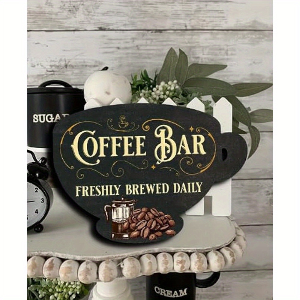 Coffee Bar Signs Freshly Brewed Daily Coffee Bar Accessories - Temu