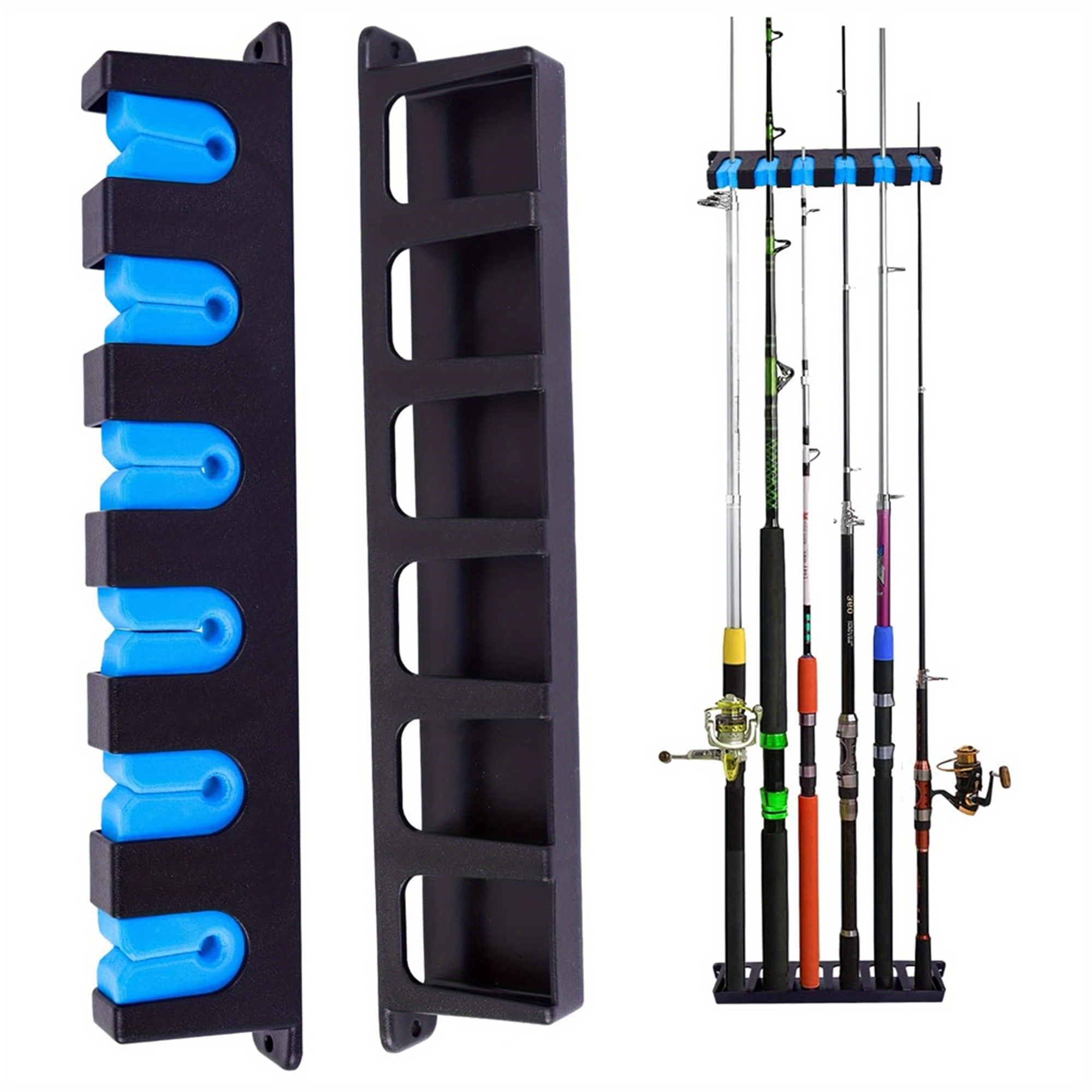 Upgraded Fishing Rod Holder, Wall Mounted Fishing Rod Rack, Fishing Pole  Holders For Garage, 6-Rod Fishing Pole Rack