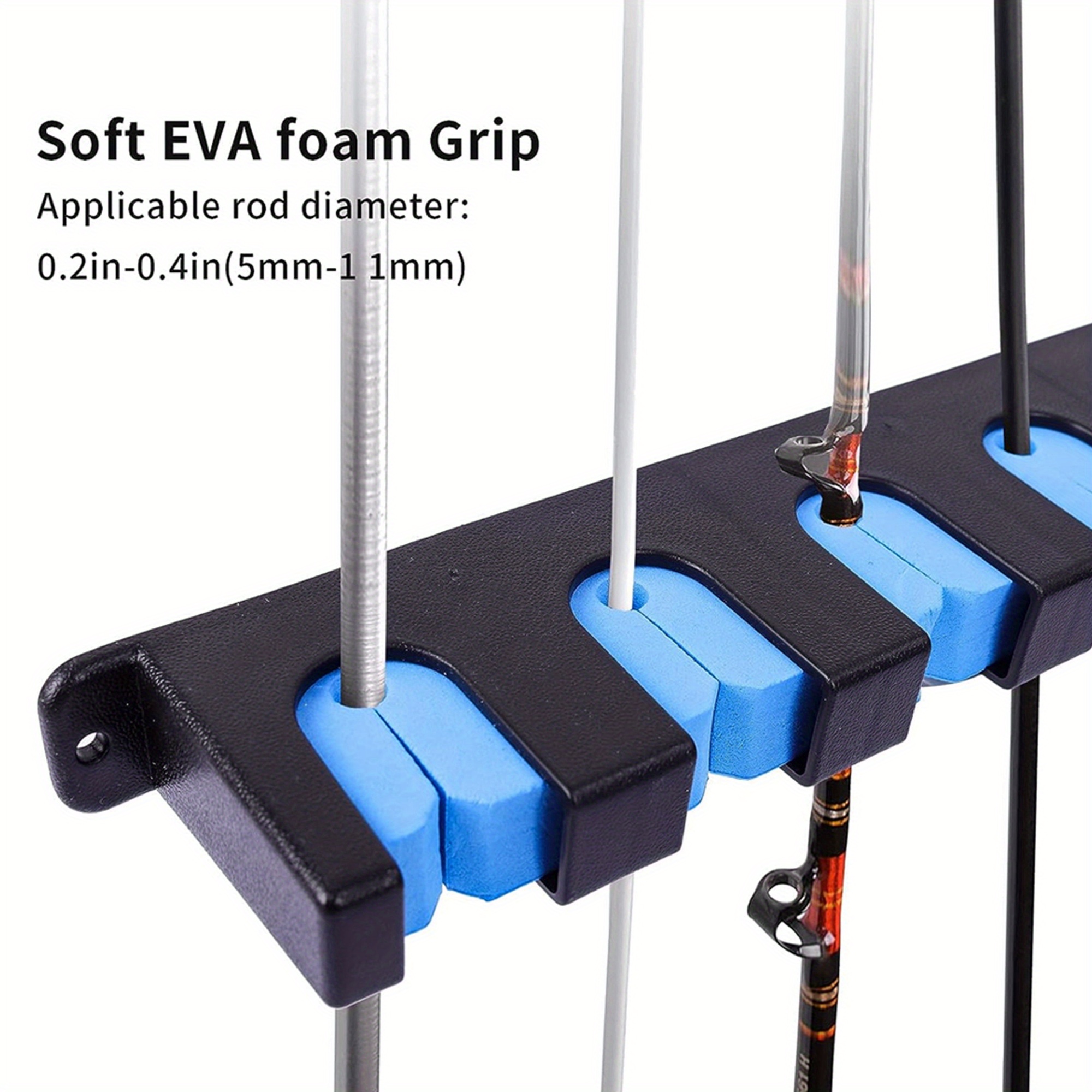 Fishing Rod Holders 6 Rod Rack Wall Mounted Vertical Rod Rack Fishing Pole  EVA Holders For Garage,Wall,Ceiling Rod Stand - AliExpress