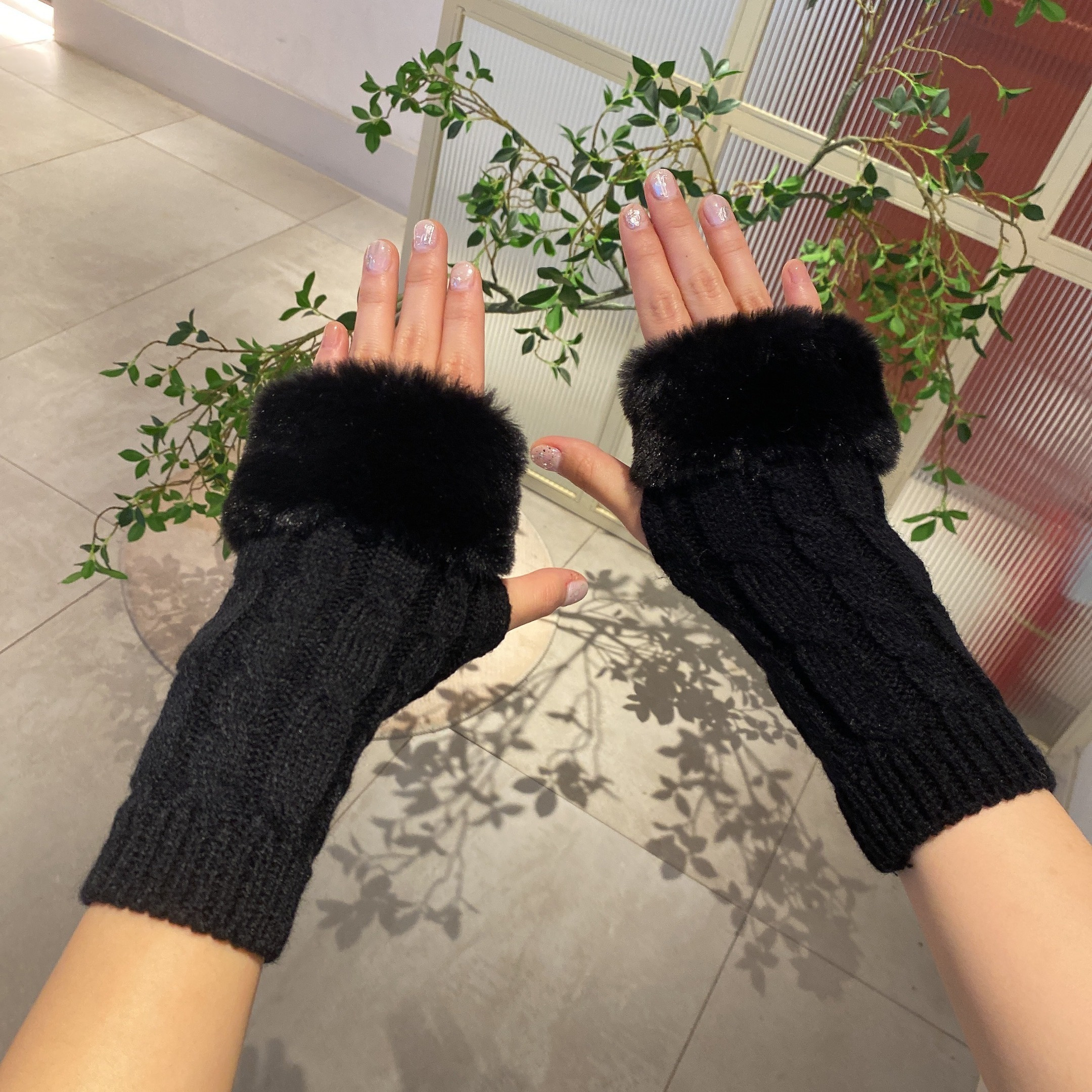 Unisex Guantes Sin Dedos Color Sólido Mitones Mitad Dedo - Temu