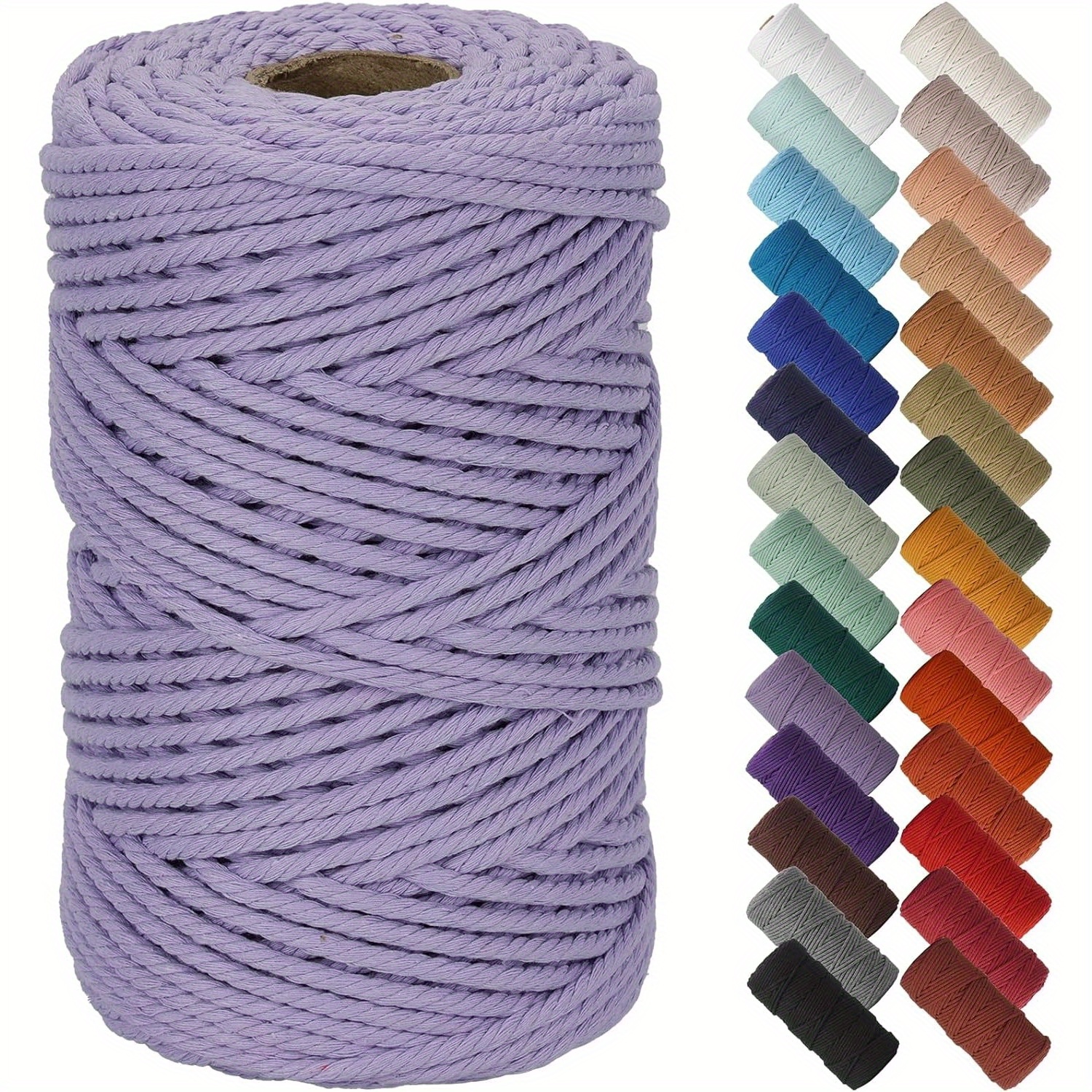 3mm*3937.01inch Macrame Cord -Soft Macrame Rope Perfect For Knots - Macrame  Supplies For Wall Hangers & Boho Decorations - Cotton Rope - Macrame Strin