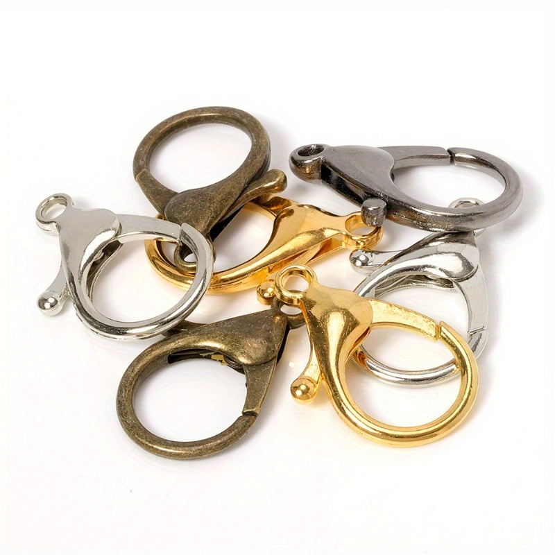 1pc Simple Iron Big Ring +10 Key Rings + 1pc Lobster Clasp, Big Housekeeper Keychain for Handmade DIY Jewelry, Jewels Making Accessories,Temu