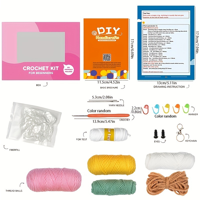 New Crochet Material Package Contains English Instruction Manual, Beginner  Crochet Yarn Kit For Adults, Knitting Handmade Diy Cartoon Doll For  Beginners - Temu