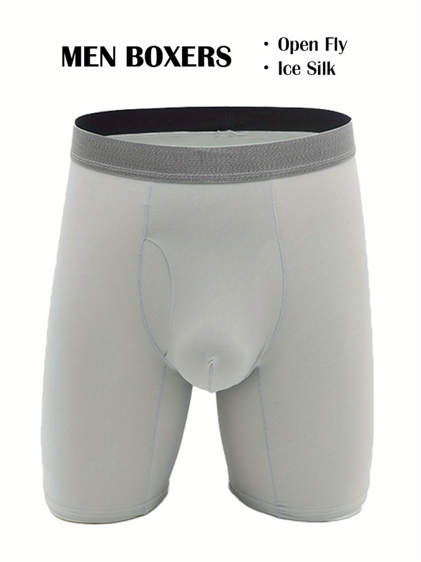 Men's Underwear Ice Silk Mesh Breathable Comfy Long Leg - Temu Australia